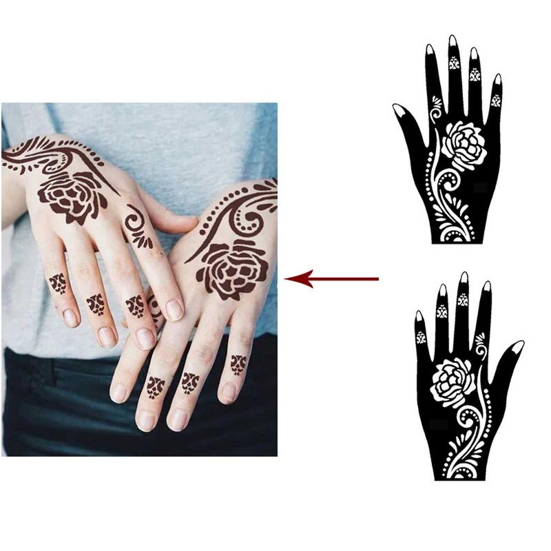 Mixed Pattern Design Tattoo Stencil, 22pcs/set Creative Henna Stencil, Henna Tattoo Stencils for Women & Girls, Body Art Stencils for Festival
