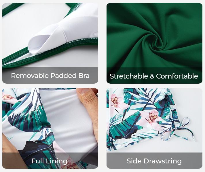 Holipick Two Piece Bathing Suit with Shorts for Women Push Up Bikini Swimsuit Set with Boy Short V Neck Bikini Top with Boy Shorts for Women Halter Bikini with Side Tie Bikini Bottom Sporty Bikini Sets