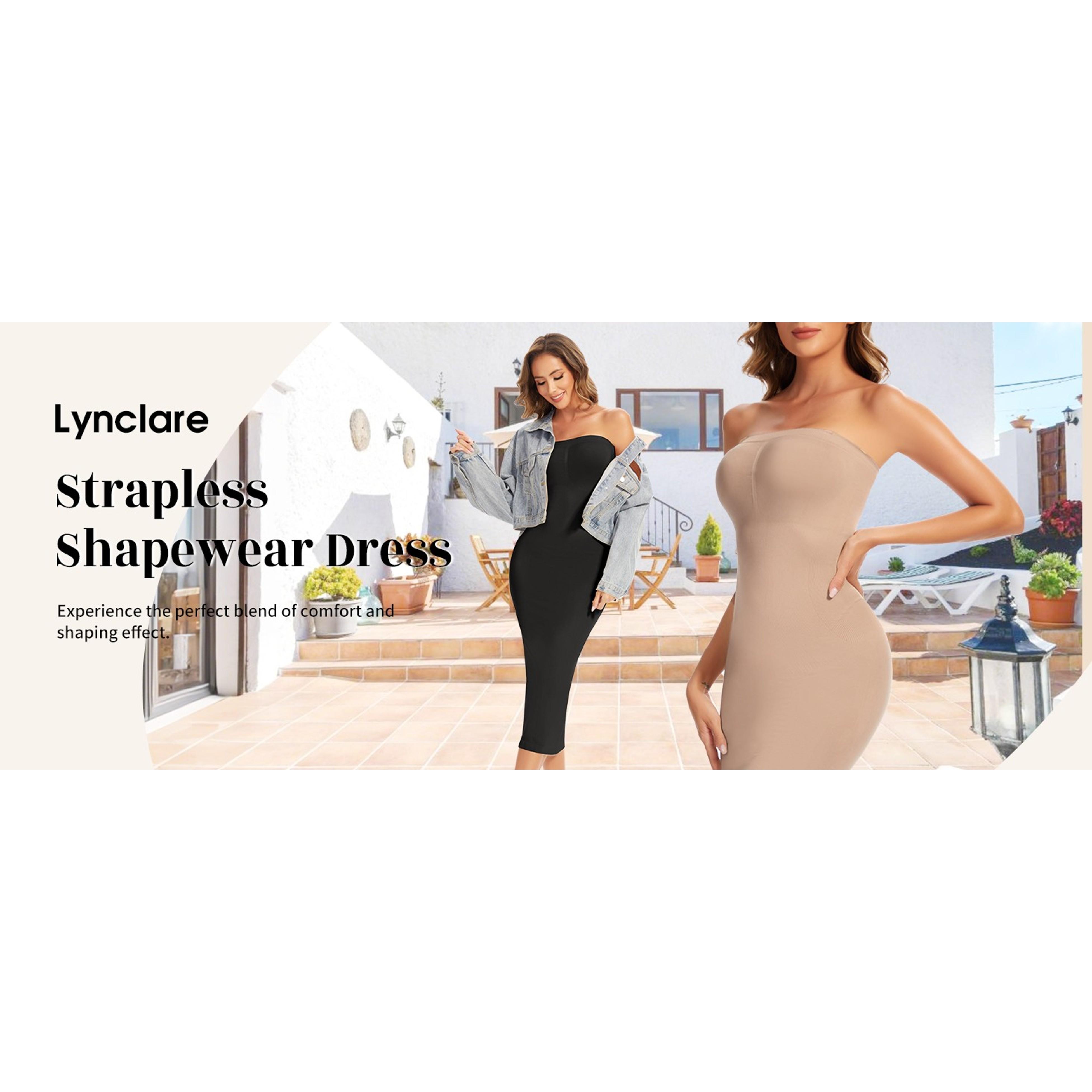 Slip Dress for Women Full Slip for Under Dresses Shapewear Tummy Control Long Slip with Back Slit