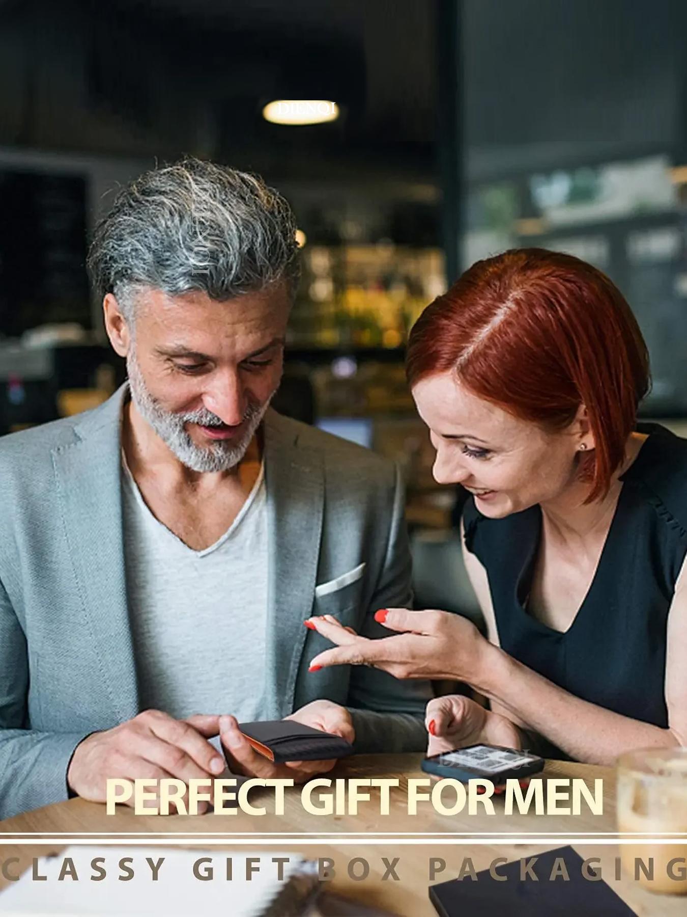 RFID-Blocking Credit ID Card Holder Luxury Anti Theft Wallet Men with 12 Card Slots Carbon Fiber Minimalist Wallets Cardholder Card Case, Father's Day Gift