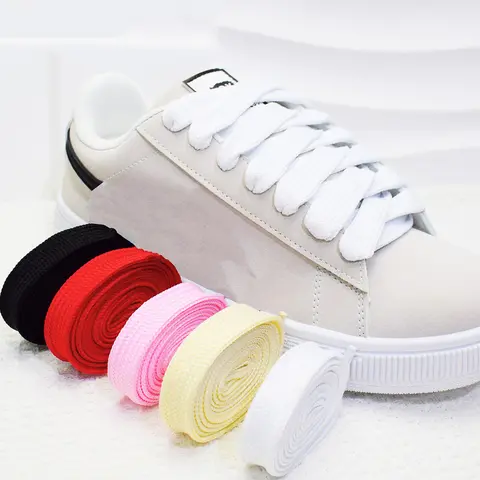 2025 New Style Simple Solid Color Wide Shoelaces, Footwear Lace, Shoe Strings for Sneakers, Black Flat Shoelaces for Sneakers, Canvas Shoes, Casual Shoes, Shoes Accessories for Women & Men for Outfit Matching
