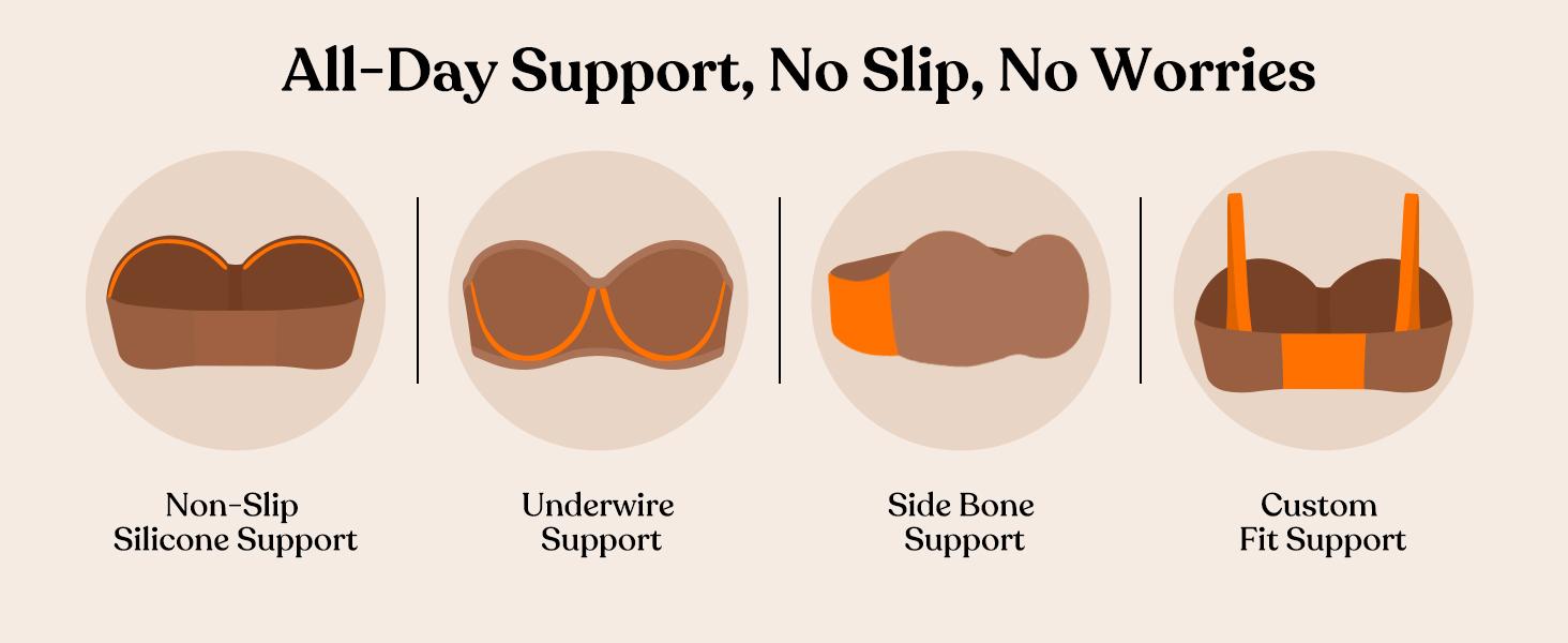 HSIA Bella Women's Convertible Strapless Minimizer Bandeau Bra Underwire Unlined for Large Bust SpringStatements