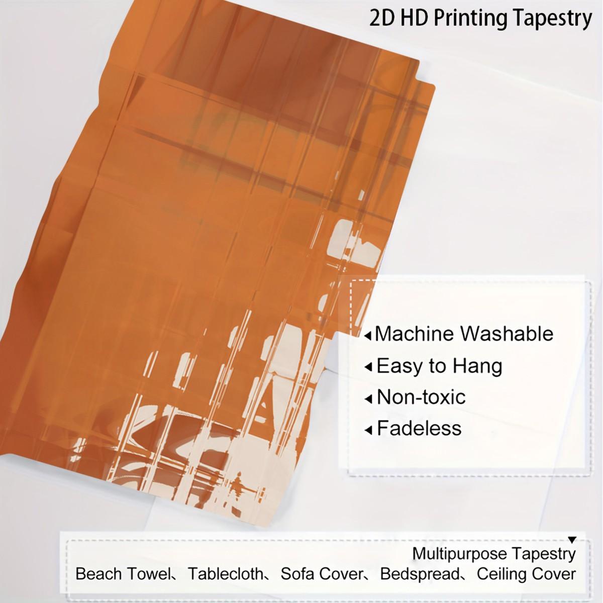 Orange Abstract Brush Stroke Tapestry, Modern Art Wall Hanging, Boho Aesthetic Tapestries, Soft Wall Blanket, Abstract Backdrop Decor for Bedroom & Dorm