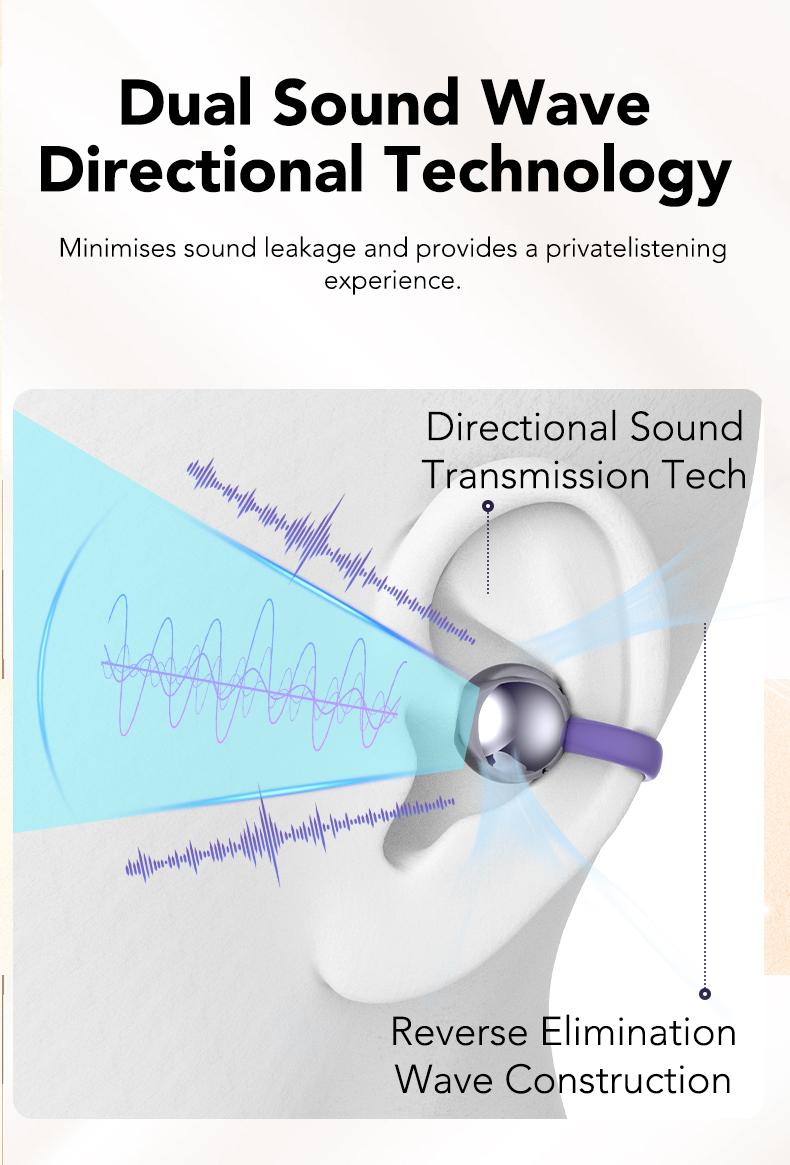 MINISO MS201 Translation Headphones, Support 134 Languages ​​Translation with APP, Clip-on Wireless Earphones, Color Touch Screen, Bluetooth 6.0, Suitable for Sports, Running and Work, HIFI Stereo Earbuds