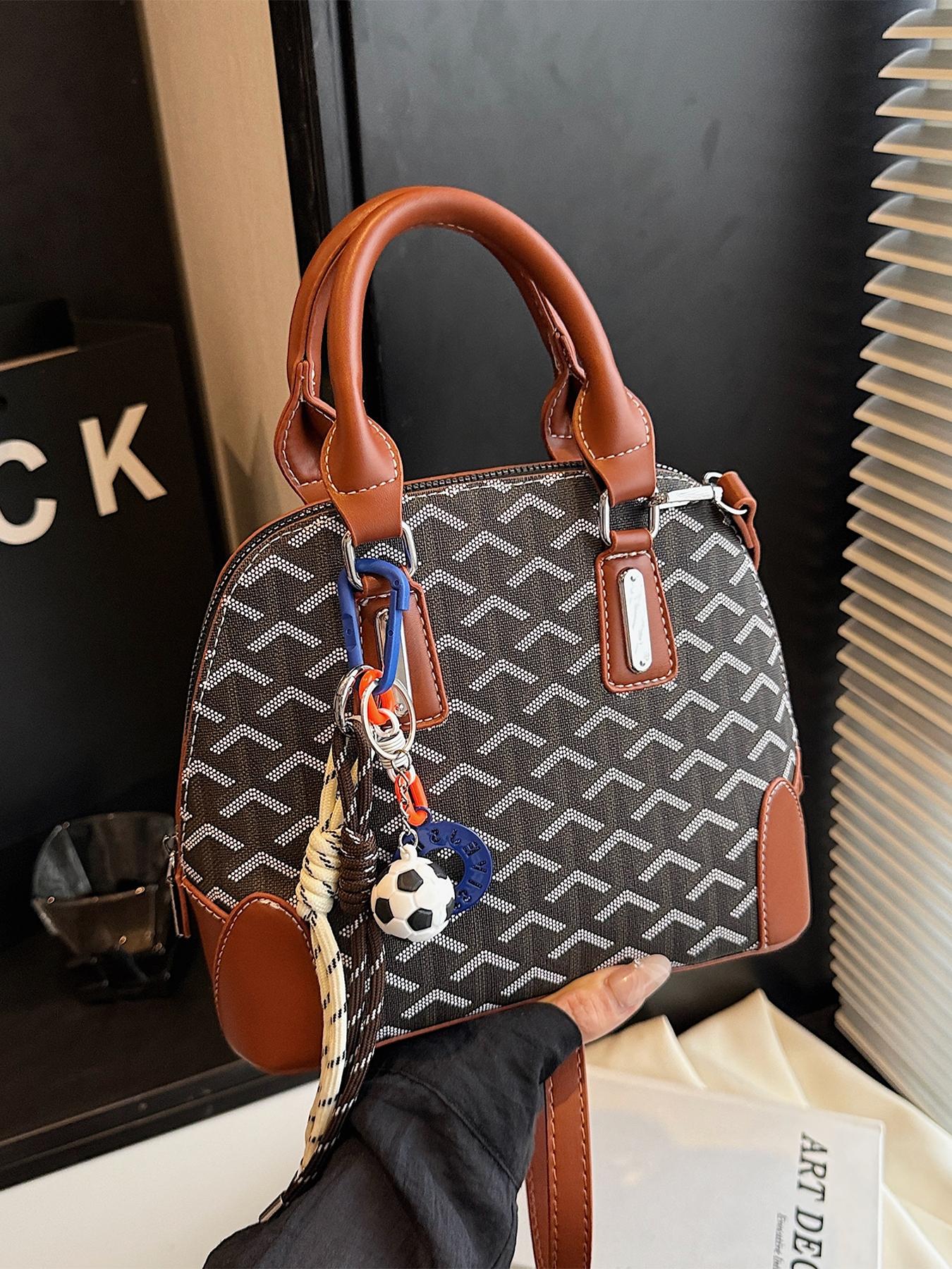 Elegant Wave Pattern Shell Bag, Classic Handbag for Women, Hobo Shoulder Bag, Fashionable Crossbody Shoulder Bag, All Season Casual Style, Crossbody Purse, Pu Tote Satchel