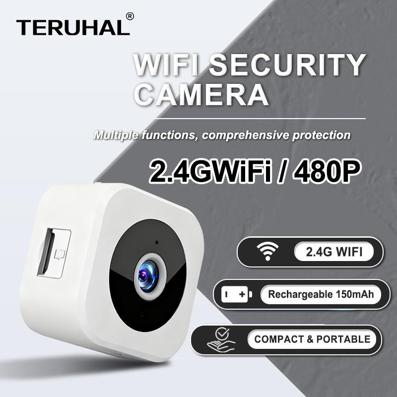 Wireless Security Camera, 2-Pack Rechargeable Indoor Cameras, Home Monitoring Camera, 480p HD, Motion Detection, Easy Setup, Alexa Compatible, Home/office Use
