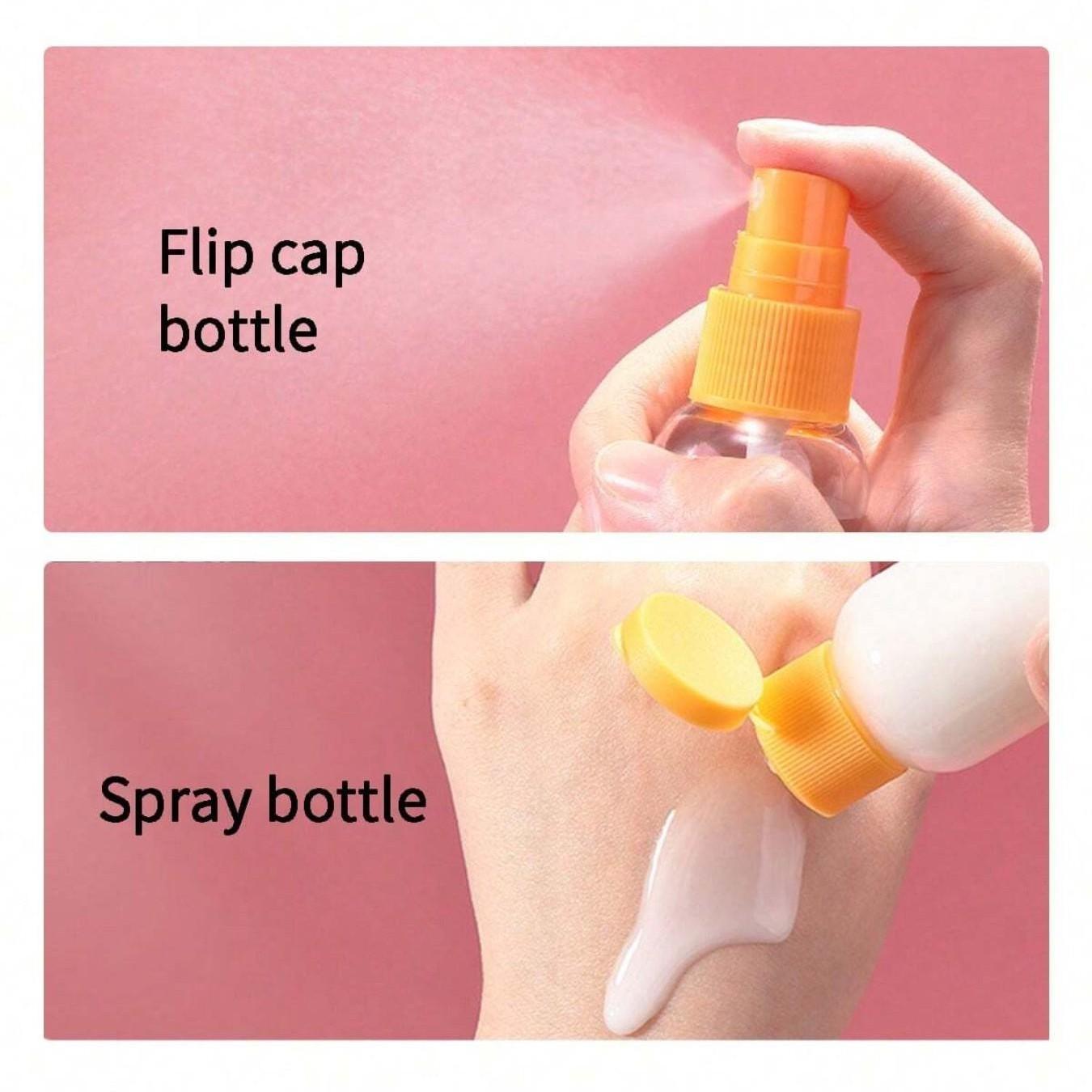 7-Piece Travel Essentials Set, Includes Empty Bottles & Spray Bottle, Portable Makeup Mirror & Comb Kit, Ideal for Trips, Travel Containers