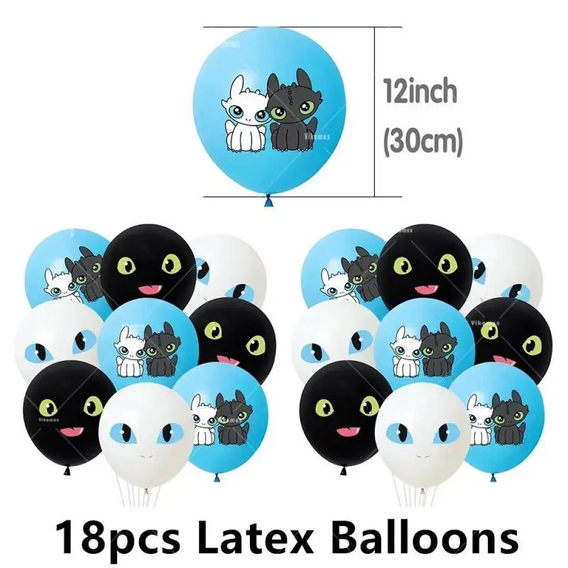 How Foil Balloon Trained Dragoned Latex Ballons Toothles Party Supplies Decoration Happy Birthday Banner Cake Topper Background
