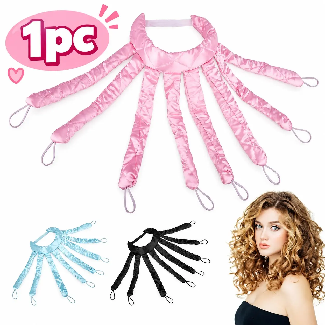 [Heat-Free Curlers] Octopus-style heat-free curling tongs, octopus-style heat-free styling headband, soft heat-free curlers, overnight styling tools