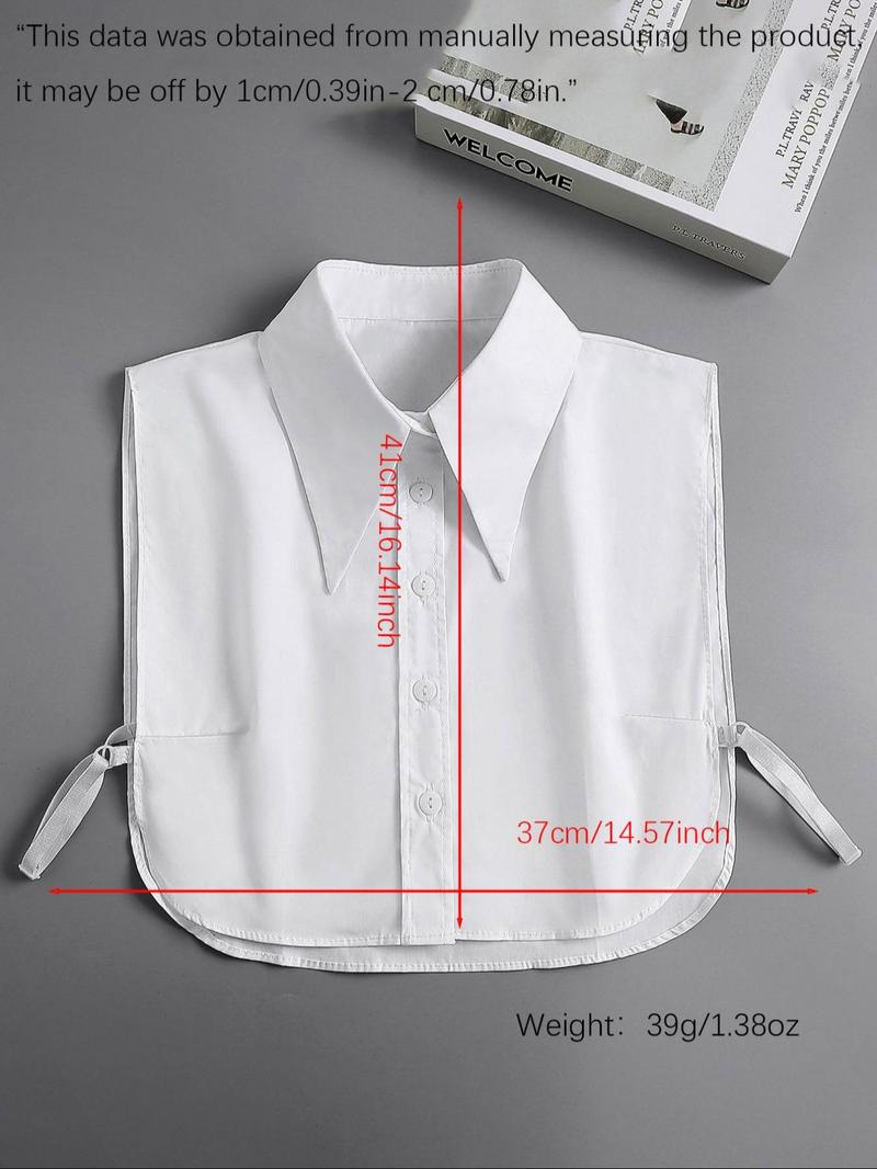 Women's Elegant Button Design Fake Collar, Spring & Fall Woven Fabric Neck Cover, Versatile Shirt Sweater Pullover Accessory