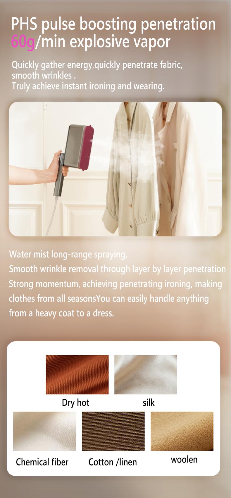 folding ironing machine, Oversized ironing panel,110-220V Wide Voltage, volume 60g/min,  pressure40kPa,steam level Handheld Clothing Steamer Appliance