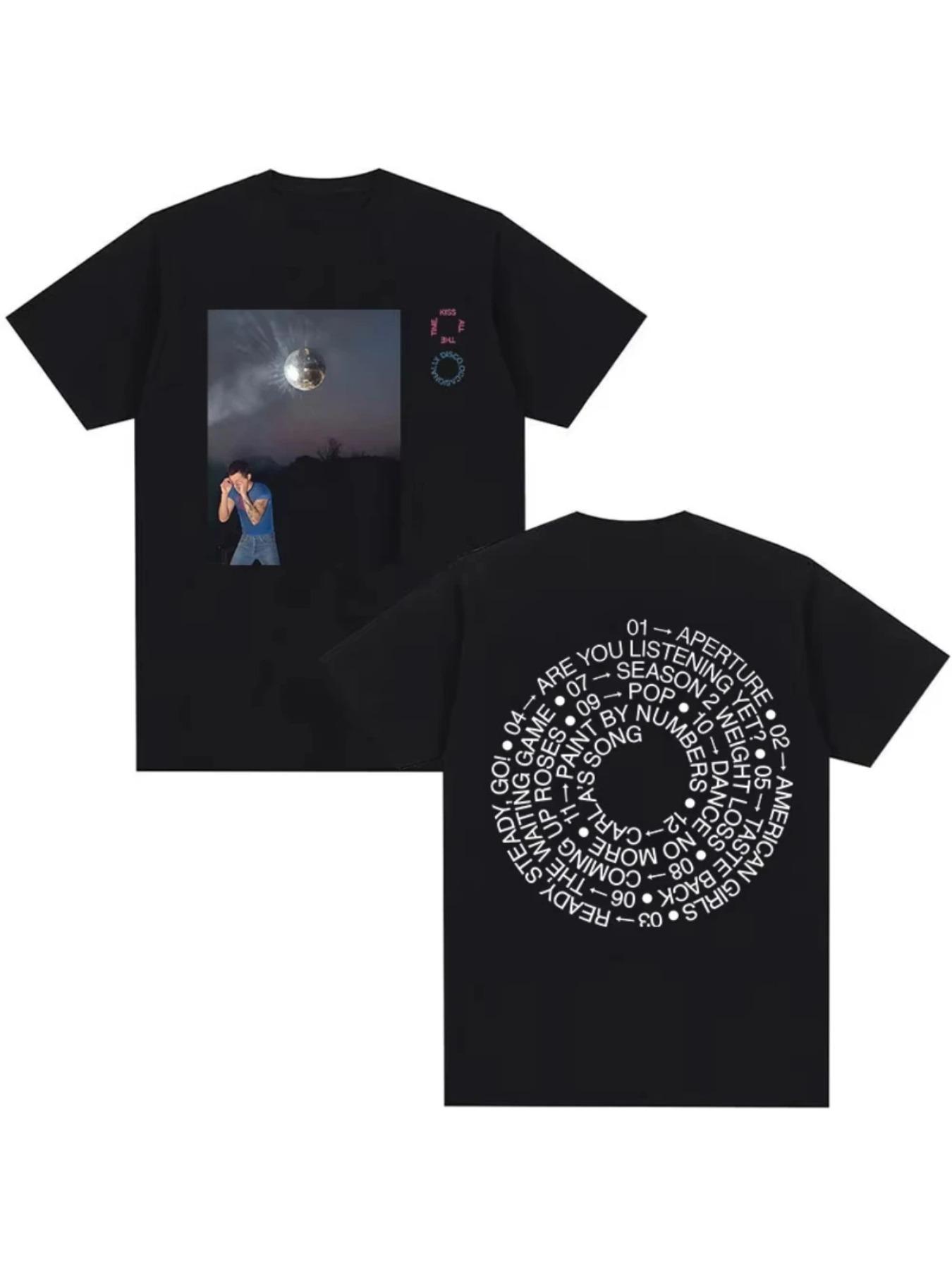 Summer New Harry Style Kiss All Time Disco Occasional Tour 2026 Pattern T-shirt Men's Y2K Fashion Retro T-shirt Hip Hop Street Dress