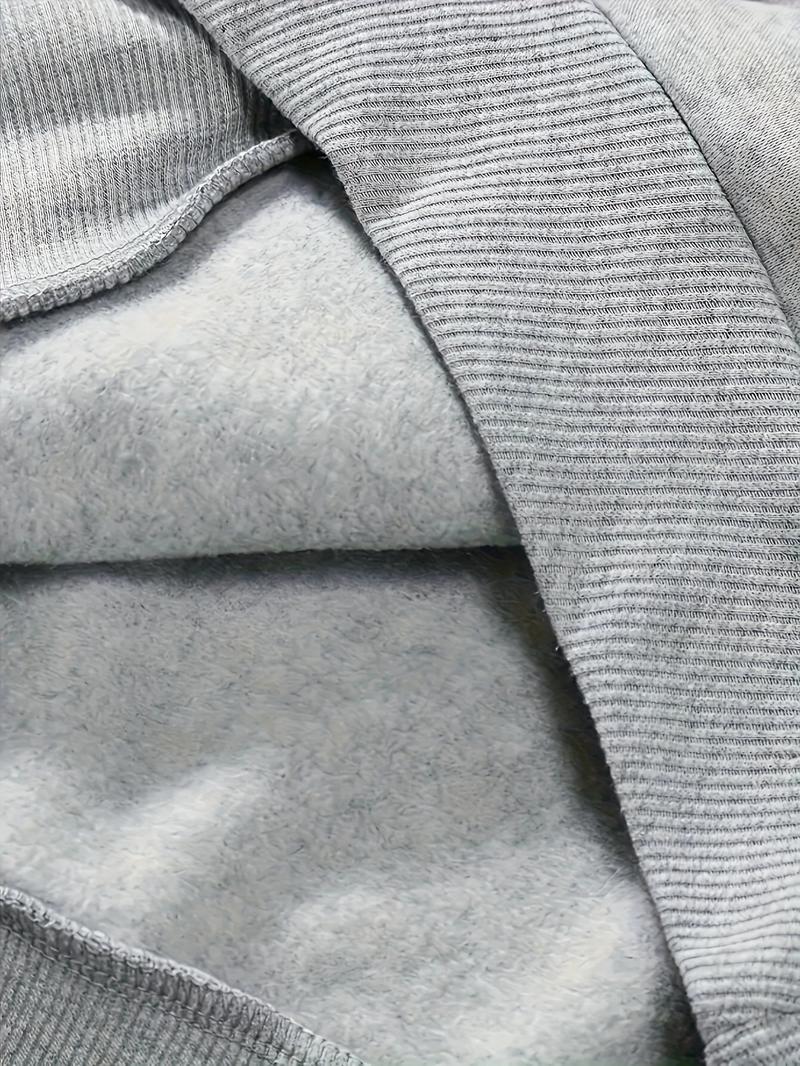 Casual hoodie and sweatpants set - fleece lining, long sleeves, printed design | machine washable