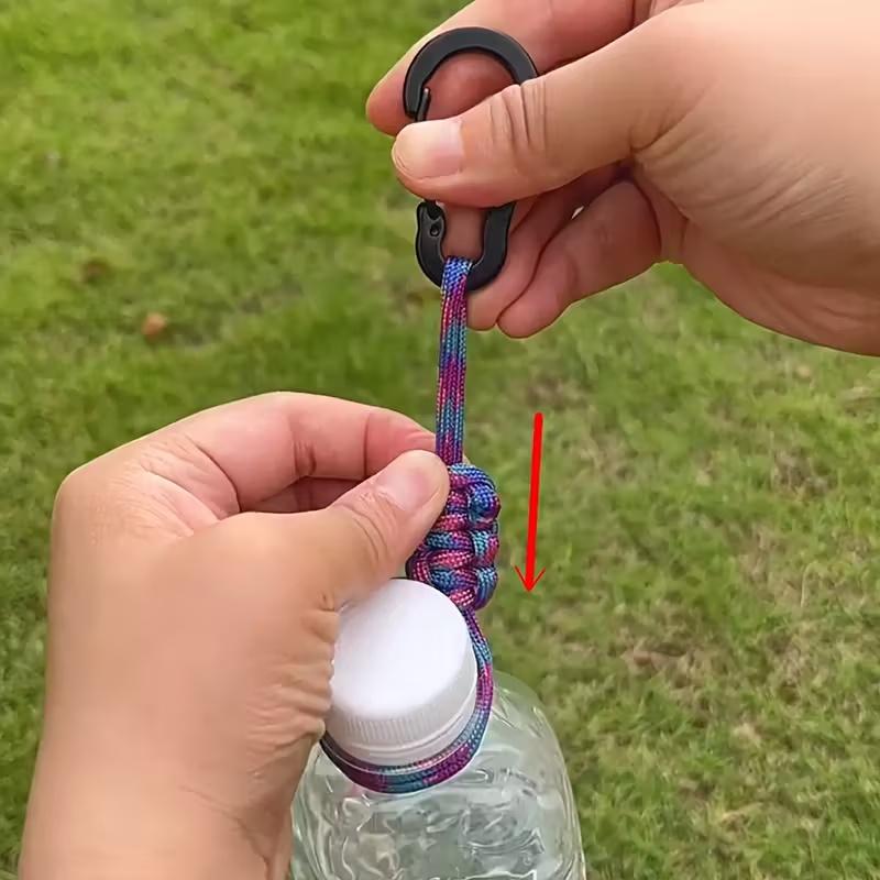 Outdoor Handmade Adjustable Multifunctional Water Bottle Buckle, Umbrella Rope Hat Hook, Universal Keychain, Versatile Hanging Loop, Carabiner For Leash