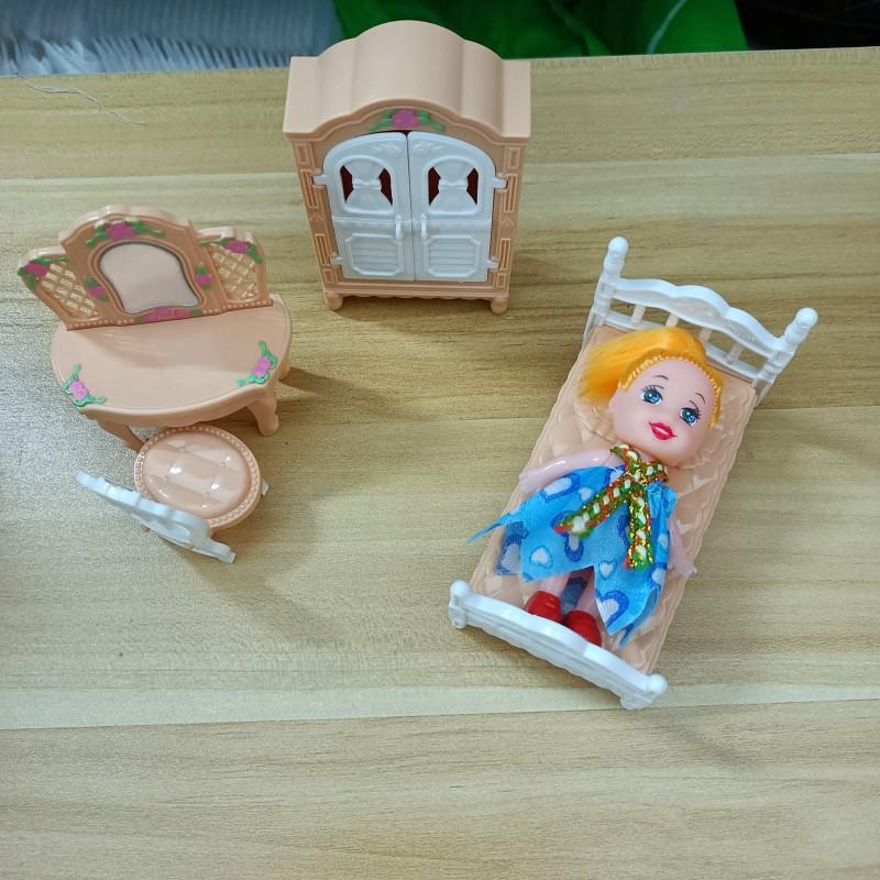 Miniature Dollhouse Furniture Set, Kitchen Living Room Bedroom Bathroom Bed Sofa Bathtub, Realistic Mini Dollhouse Accessories