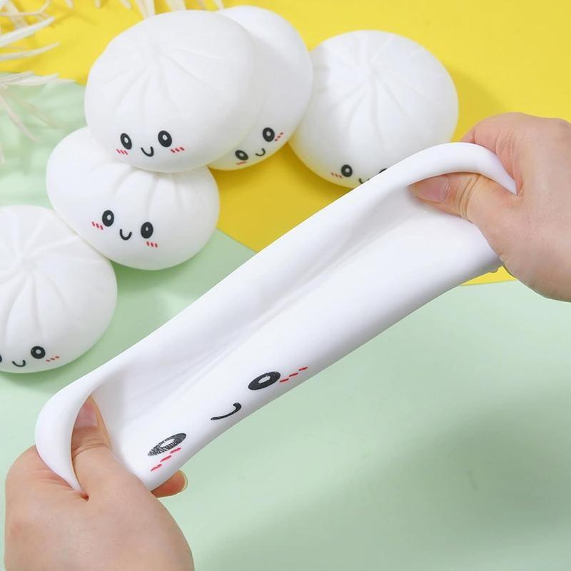 Simulation Steamer Baozi Stress Relief Toy, Colorful Smile Face, Quick Rebound, Large Baozi, Fun Squeeze Toy for Relaxation