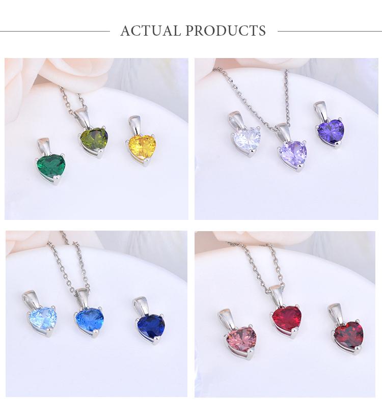 Cute Heart Birthstone Necklace for Women, Hypoallergenic Dainty Pendant for Her, Handmade Jewelry Gift for Girlfriend & Ladies With 18'' Chain