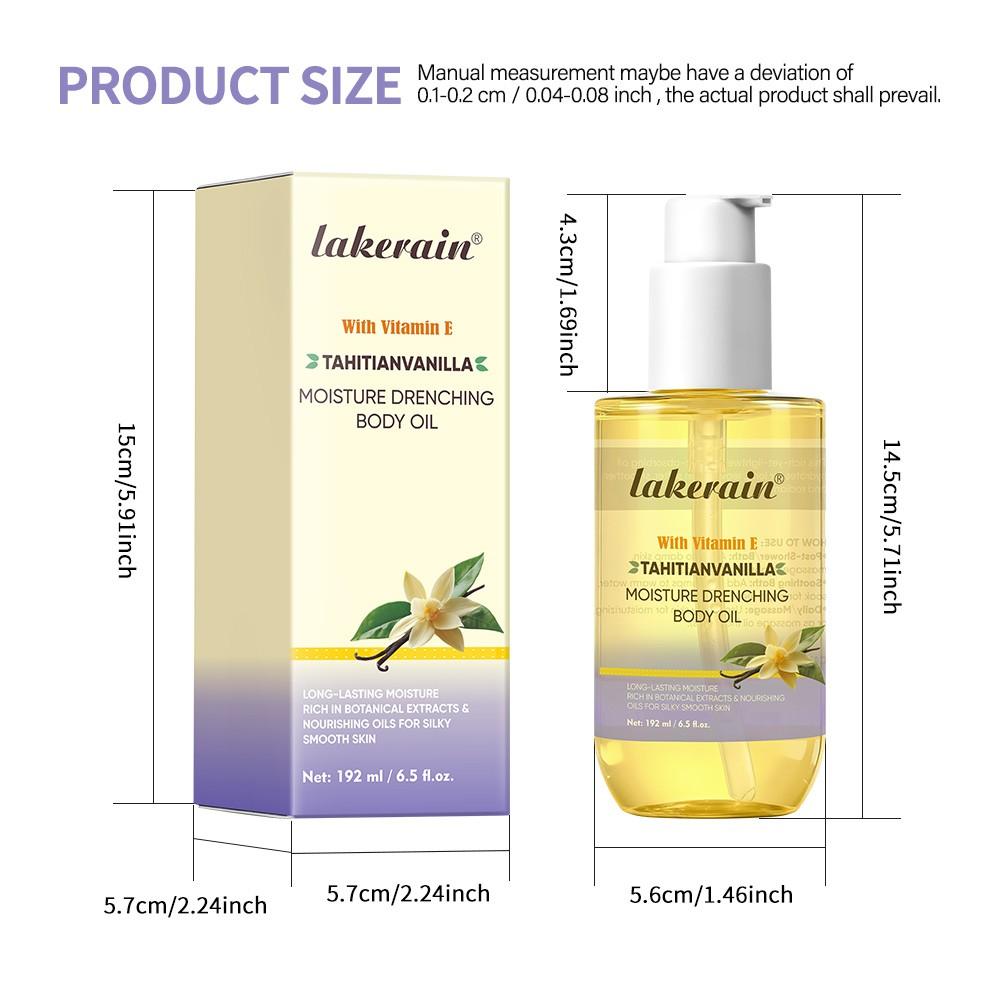 MOISTURE DRENCHING BODY OIL Lightweight Non-Greasy Moisturizing Body Oil, Fast-Absorbing Long-Lasting Moisture for Dry Rough Skin, Softens Smooths with a Radiant Glow, Warm Vanilla Scent for Daily Nourishing Ritual, Pick your scent!