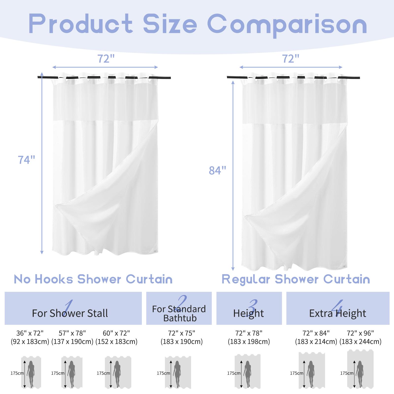 FANI Sage Green Waffle No Hook Shower Curtain with Snap in Liner Waterproof & Washable 72"W x 74"H,72''W x 84''H See Through Top Window Replacement for Bathroom FANI Sage Green Waffle No Hook Shower Curtain with Snap in Liner Waterproof & Washable 72"W x 74"H,72''W x 84''H See Through Top Window Replacement for Bathroom