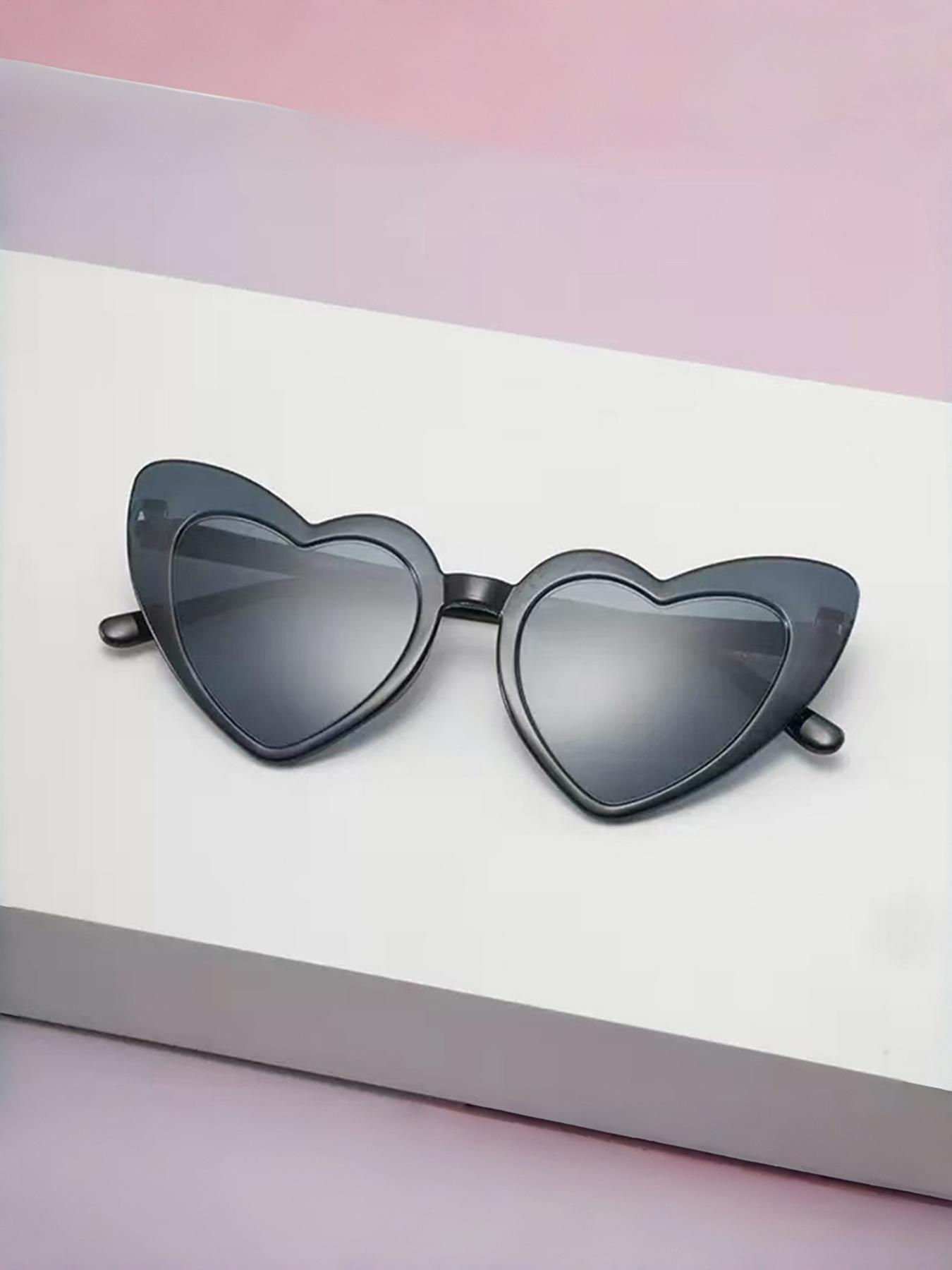 2 Pairs Women's Plastic Heart Glasses, Cute Trendy Fashion Eyewear, Versatile Casual Style, Perfect for Birthday Parties