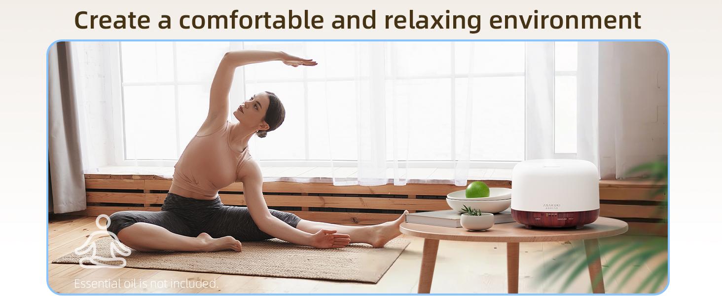 ASAKUKI 500ml Essential Oil Diffuser for Home, Aromatherapy Humidifiers, Auto-Off, Room Decor, Air Purifier, Aromatic Ambient Mist Nebulizer Relaxing, Waterless Auto Shut-off, Reddish-Brown ASAKUKI 500ml Essential Oil Diffuser for Home, Aromatherapy Humidifiers, Auto-Off, Room Decor, Air Purifier, Aromatic Ambient Mist Nebulizer Relaxing, Waterless Auto Shut-off, Reddish-Brown