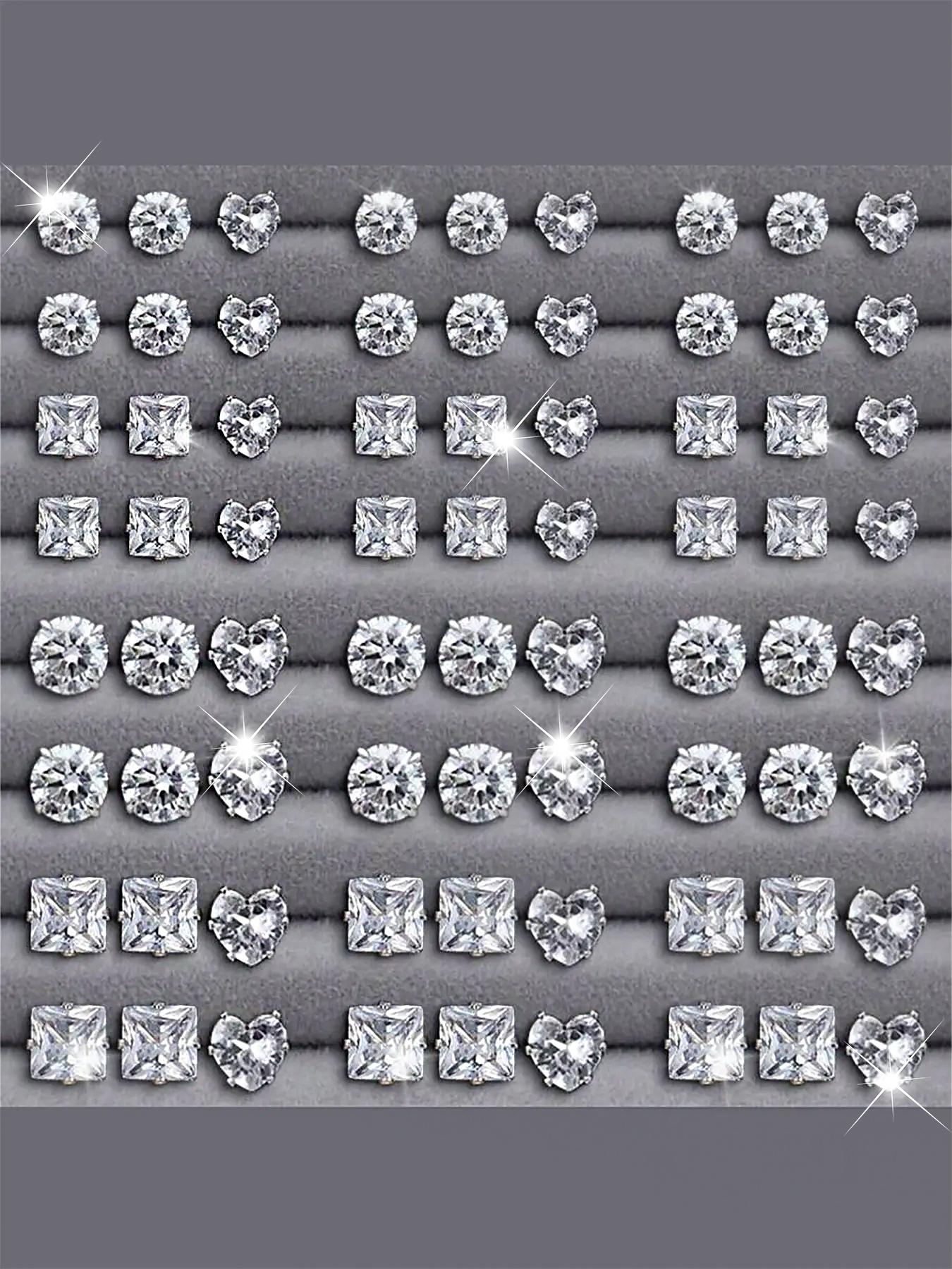 Rhinestone Decorated Stud Earrings Set, Fashionable Jewelry for Women & Men, Trendy All-match & Exquisite Jewelry for Birthday Gift, Ear Studs