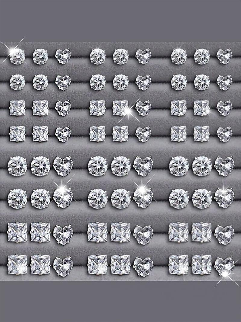 Rhinestone Decorated Stud Earrings Set, Fashionable Jewelry for Women & Men, Trendy All-match & Exquisite Jewelry for Birthday Gift, Ear Studs