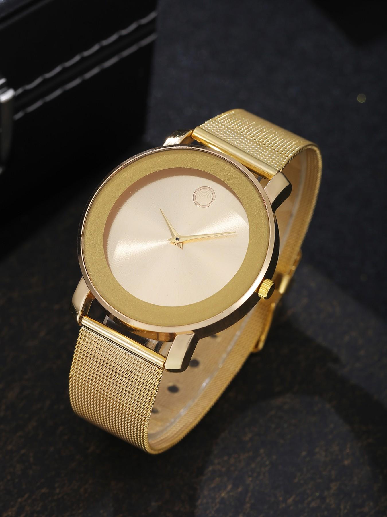 Minimalist Quartz Watch, Zinc Alloy Mesh Strap, Silver Color & Options, Casual Daily Commute Watch, Light Luxury Style, Casual Analog Watch
