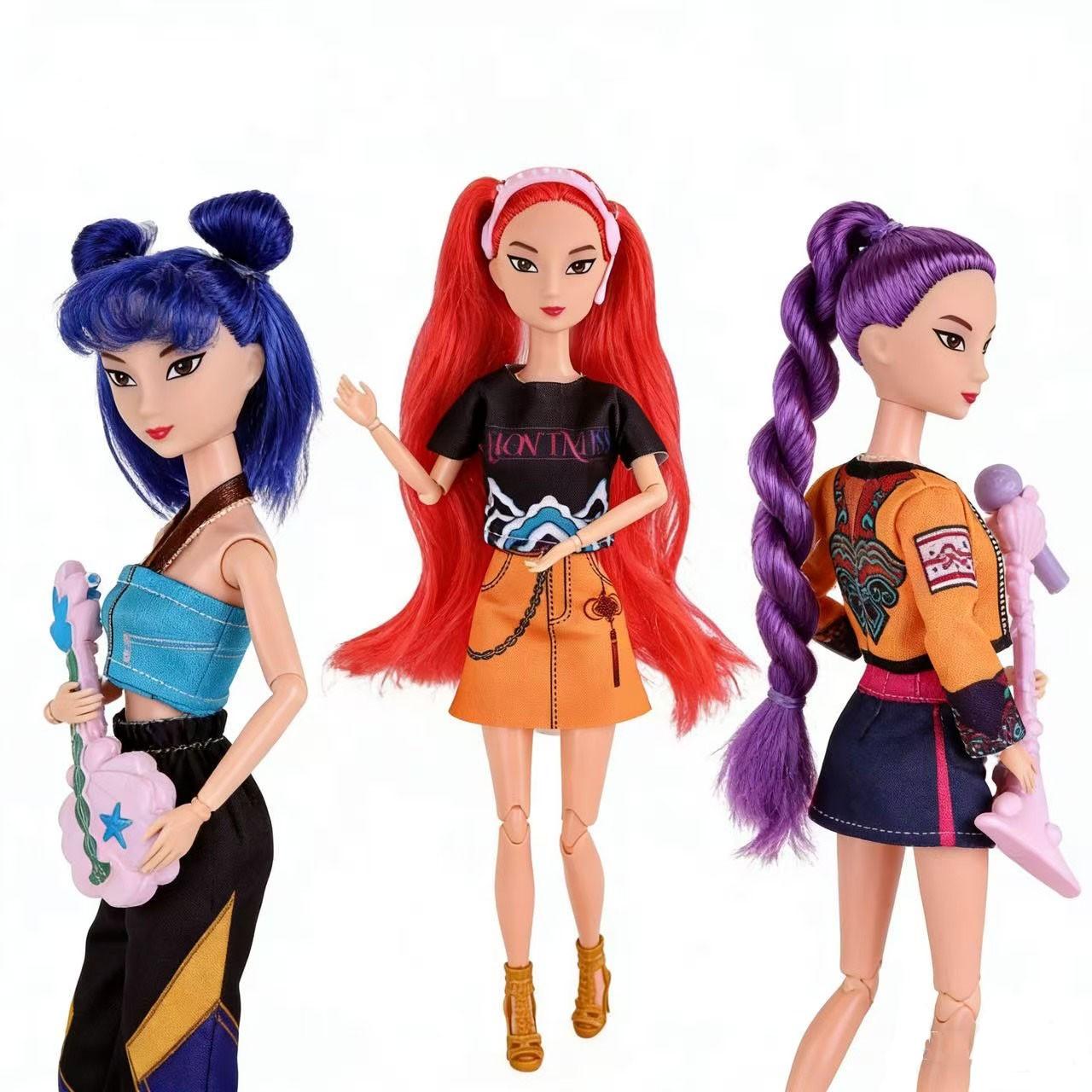 Fashion Girl Group Doll with Musical Instrument Accessories, 11.5 Inch Jointed Doll Gift, Christmas Present, Birthday Gift