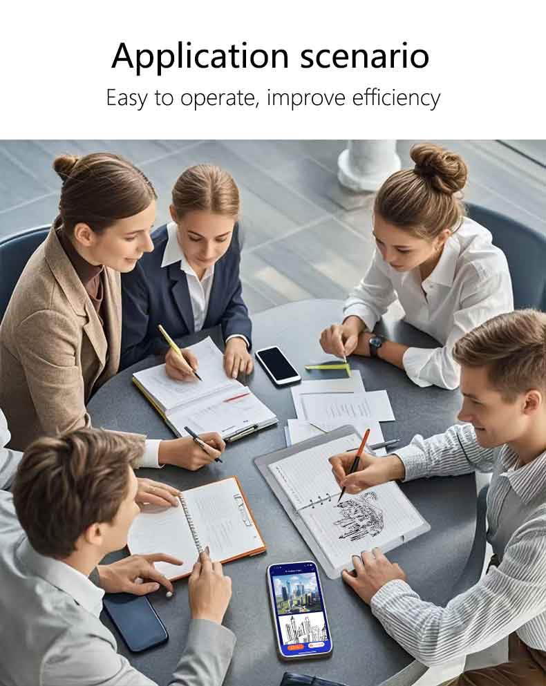 New Product Ai Notebook Smart Sync Pen Ai Document Correction Ai High Efficiency Office Smart Notebook With Ai Software Device Smartphone bible study supplies Black