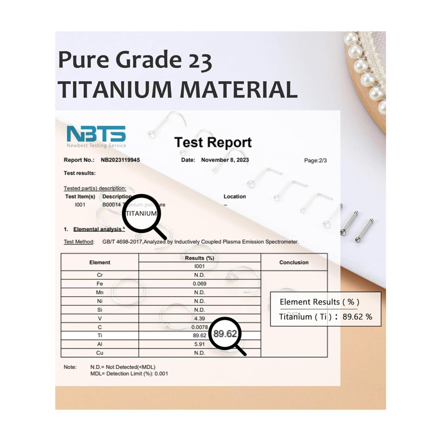 18 Pcs Hypoallergenic G23 Titanium Nose Ring Studs for Sensitive Skin 20G Nose Ring Hoops Nose Studs for Women Men 2mm Small Titanium Nose Piercing Jewelry