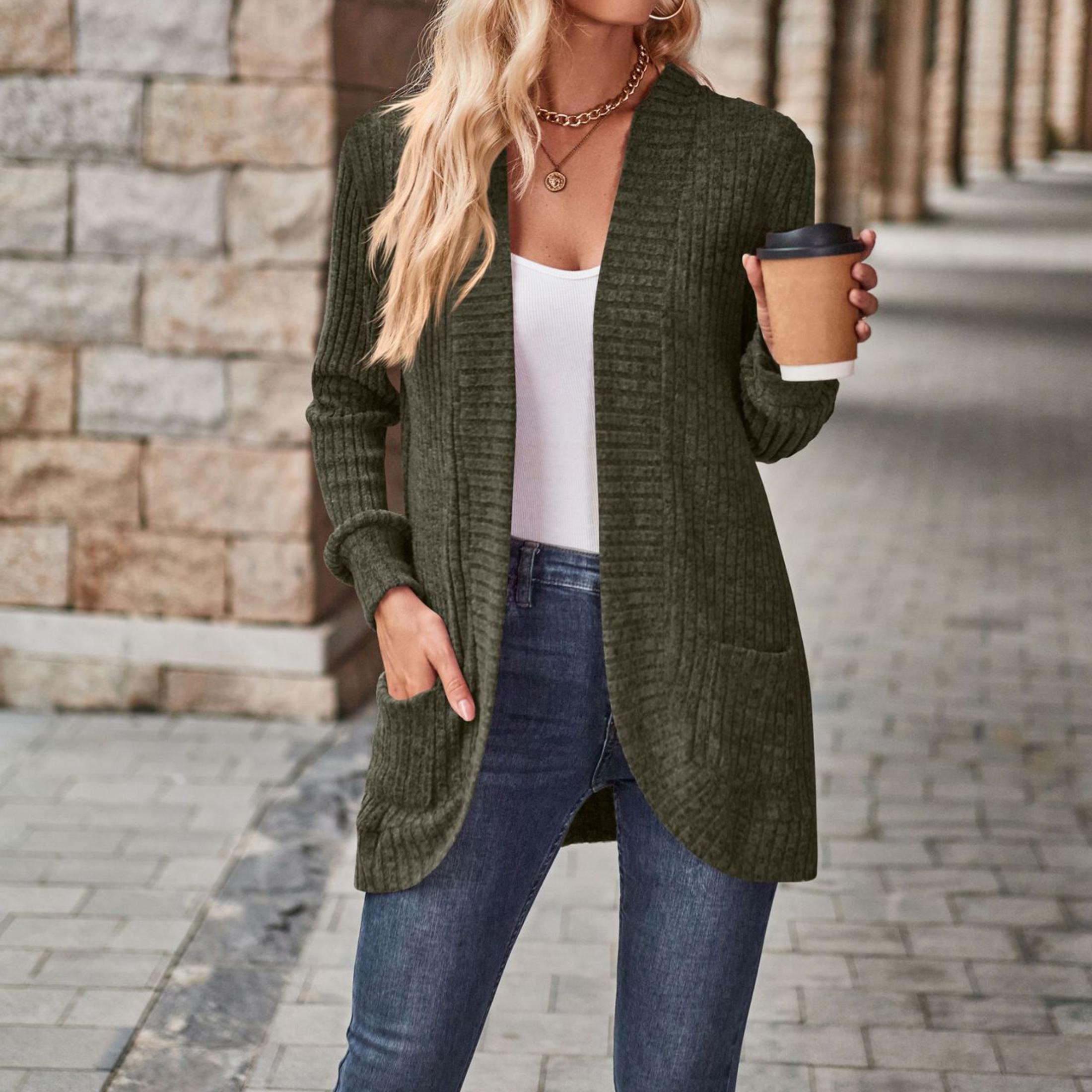 Cardigan Sweaters for Women, Casual Knit Cardigans Lightweight Soft Long Sleeve Open Front Loose Fit Sweater Outwear Springfresh