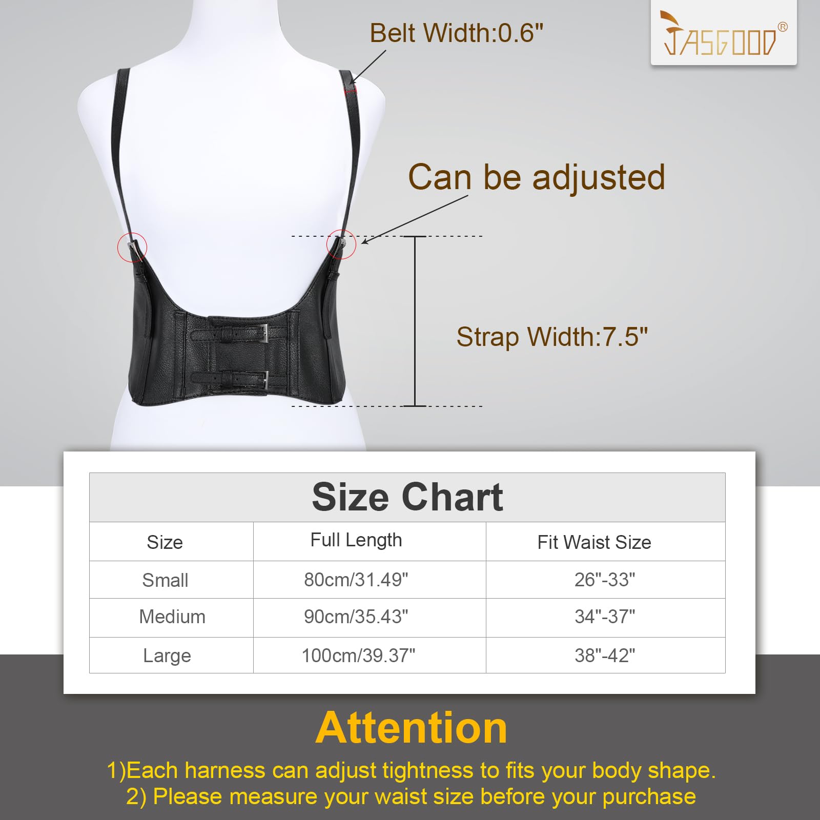 JASGOOD Women Faux Leather Corset Waist Belt Elastic Wide Underbust Corset Lace-up Steampunk Waspie Belt For Halloween