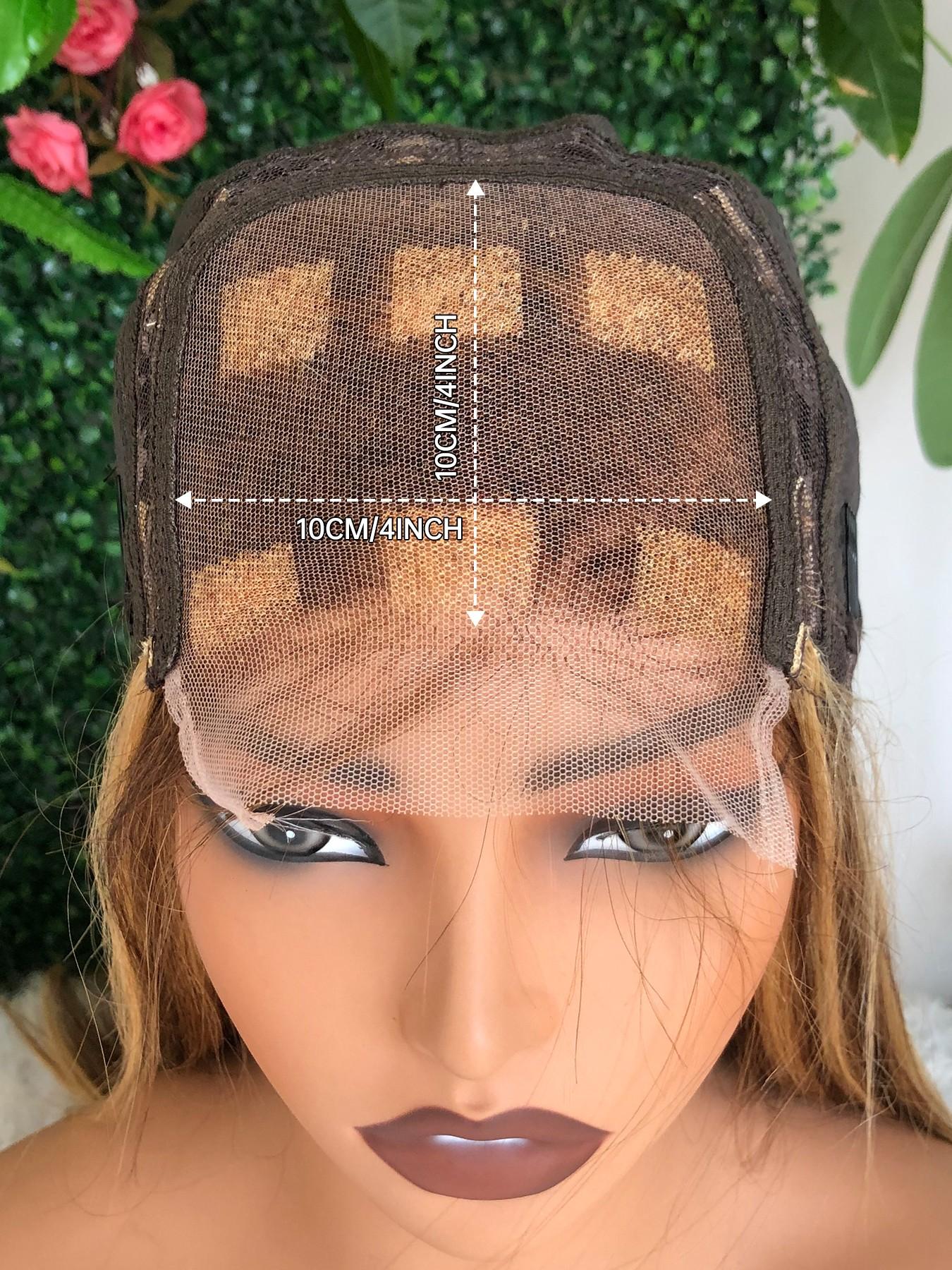 4x4 HD Lace Closure Wig Glueless Human Hair Wig P4/27 Color No Glue Needed Pre-Cut Lace Suitable for Women