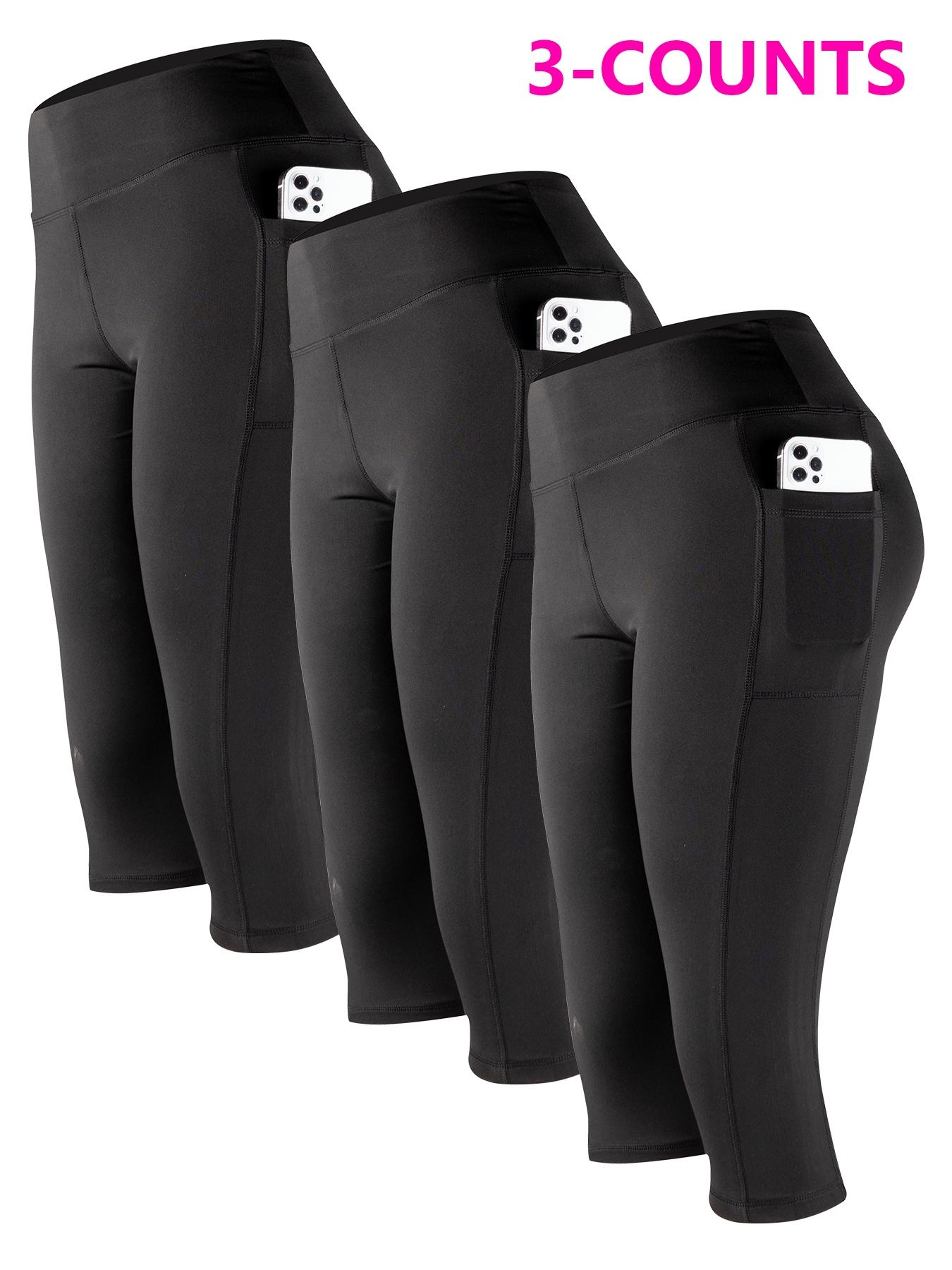 Women's Floral Print High Waist Sports Capri Leggings, Casual Comfy Breathable Skinny Pants for Yoga Gym Workout Running, Ladies Sportswear for Summer