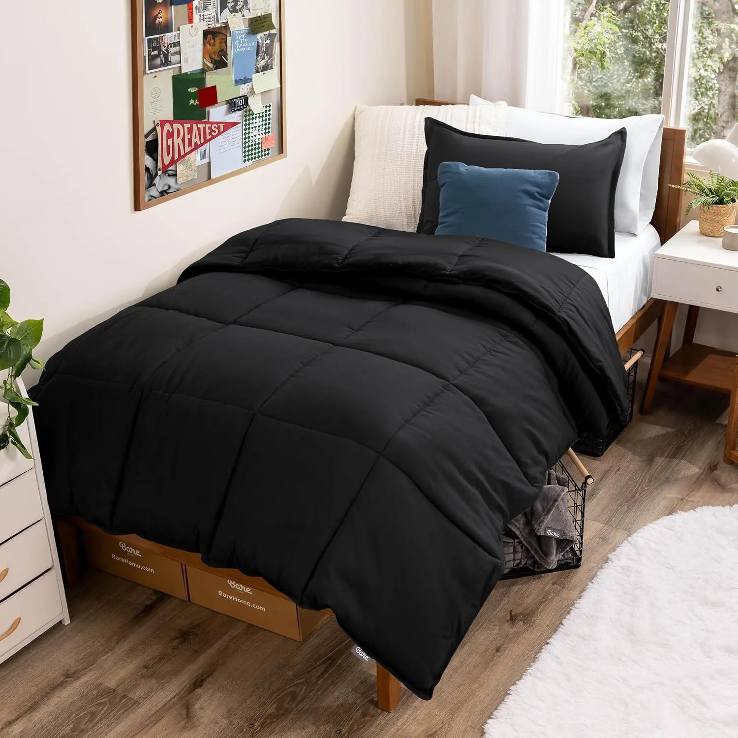Comforter Set - 1800 Ultra Soft (Twin/Twin XL, Black) All-Season Breathable Hypoallergenic Premium Warm Cozy Bedding