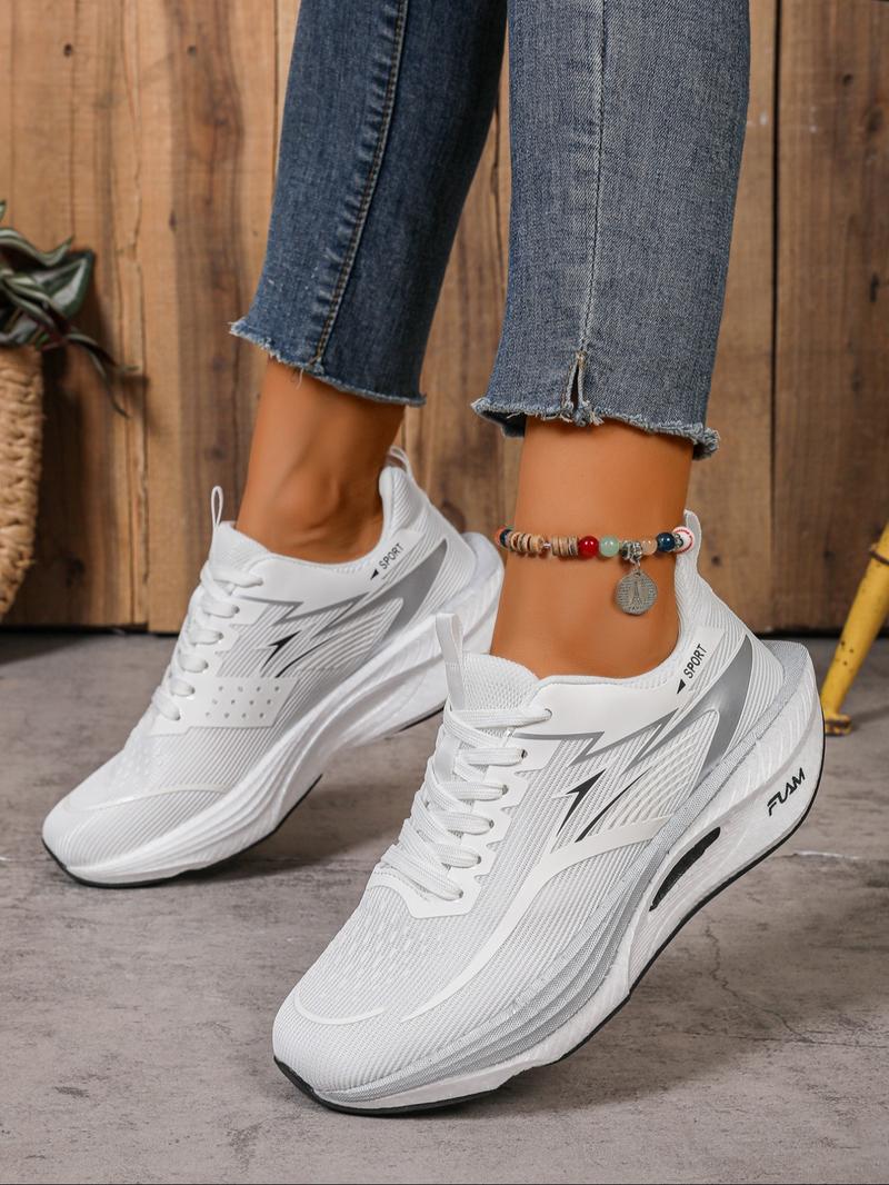 Women's Fashion Low-Top Sports Shoes, Synthetic Material Upper & Eva Cushioned Sole, Ideal for Fitness Running Daily Wear, Sporty Running Shoes