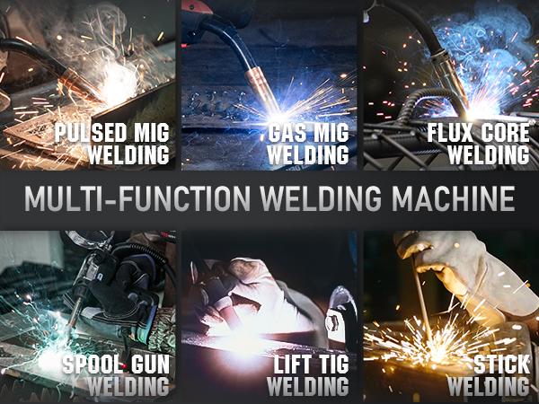 YESWELDER MIG-250PRO 250Amp 110/220V Aluminum MIG Welder with Pulse | 6-In-1 Gas MIG/Pulsed MIG/Flux Core/Spool Gun/Lift TIG/Stick Multiprocess Welding Machine | Spool Gun Compatible