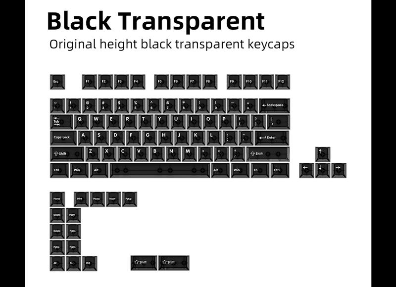 Latenpow Foggy Transparent Keycaps PBT Keycap Set for Mechanical Gaming Keyboard DIY 68/75 Layout 94 Keys