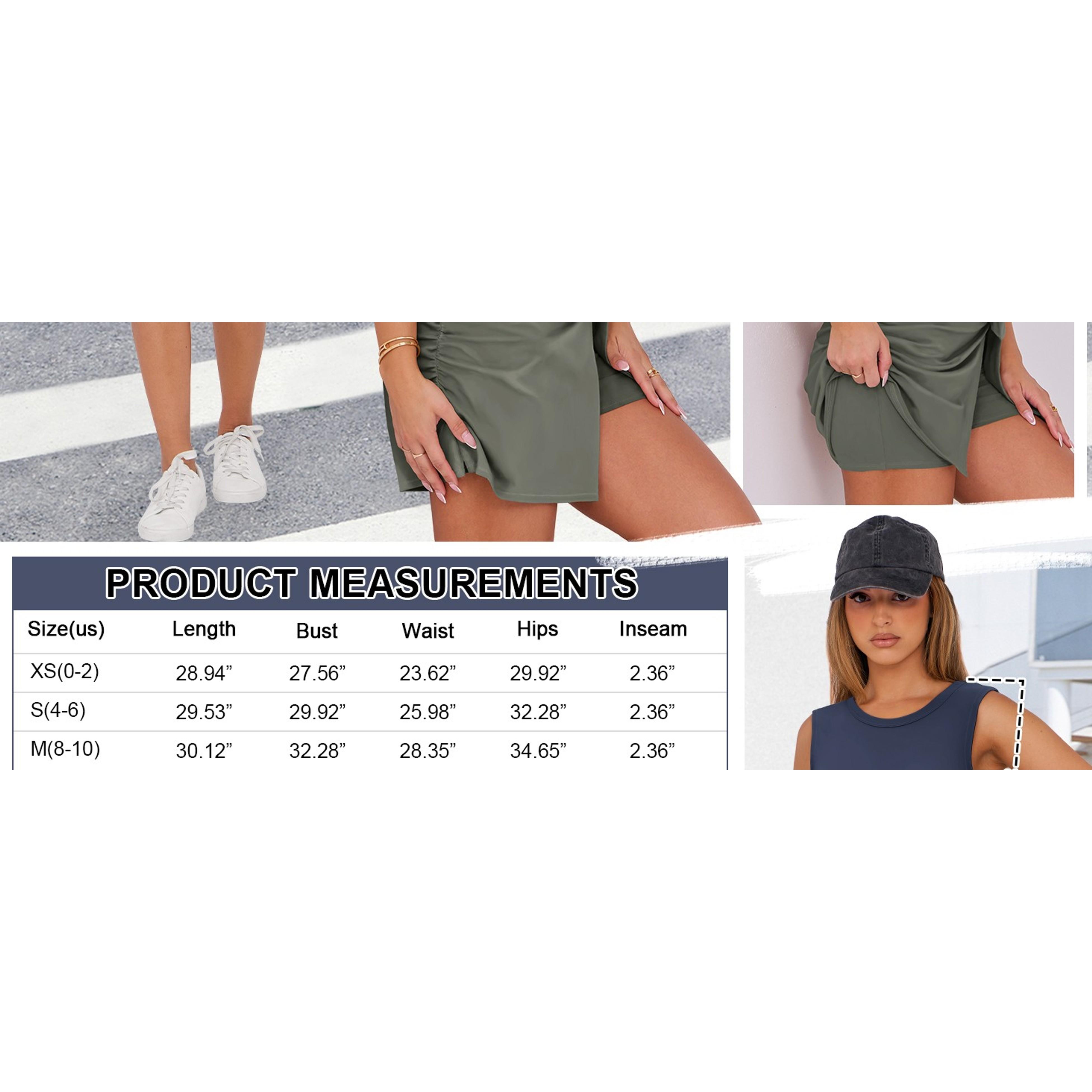 Women's Summer Sleeveless Bodycon Tie Waist Romper Skort Mini Tennis Dress with Built-in Shorts Casual Vacation OutfitGift