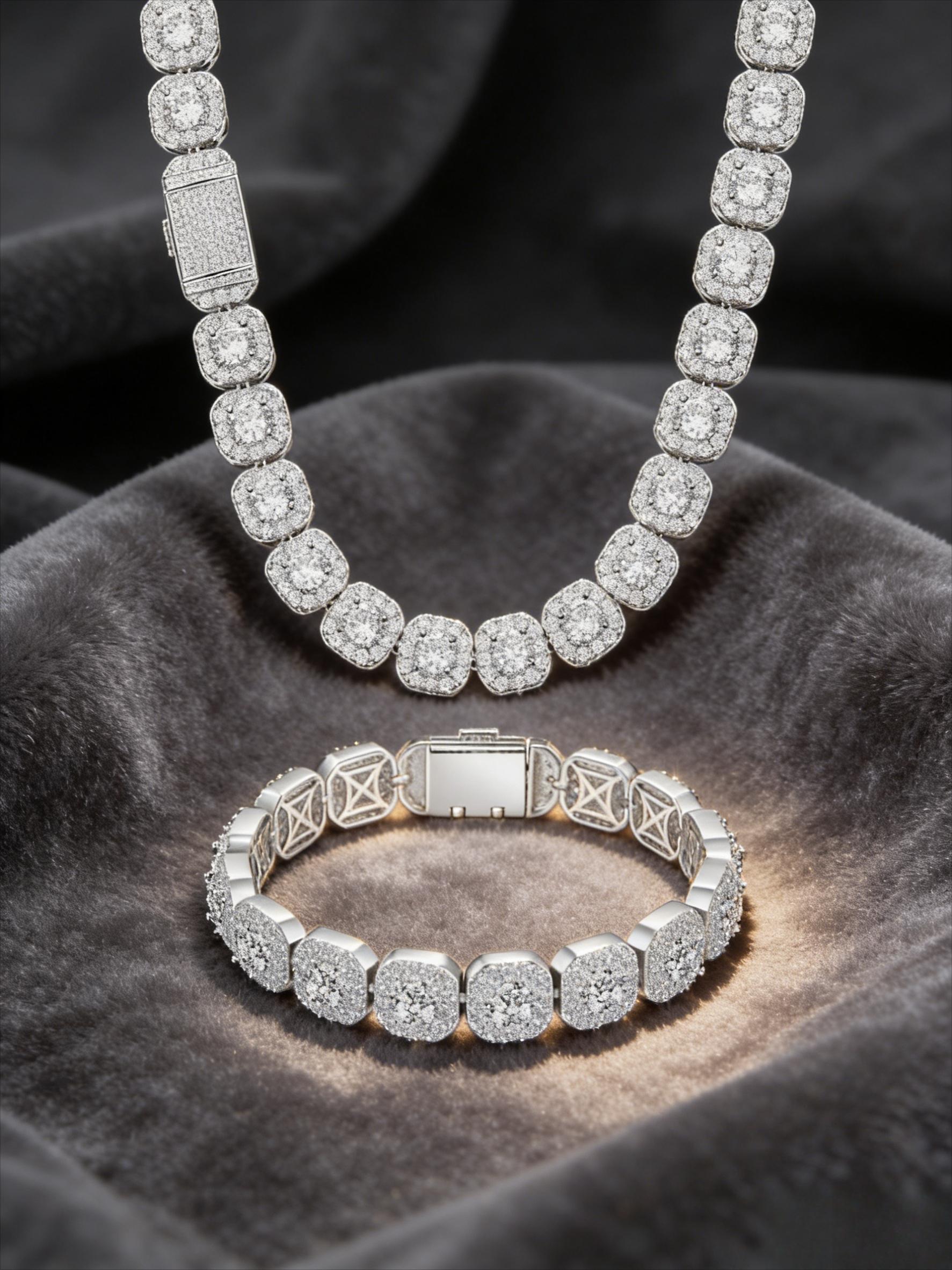 Jewelry set, European and American hip-hop full diamond bracelet, men's trendy brand diamond-encrusted zircon Cuban chain bracelet ins Internet celebrity niche design sense, high sense, light luxury and versatile couple jewelry