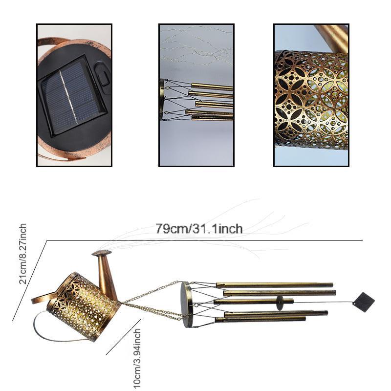 Solar Wind Chime Outdoor Camping Light, Garden Landscape Decoration, Waterproof Solar Hanging Lamp, Yard Garden Gift, Holiday Decor, Outdoor Wind Chimes, 1pc