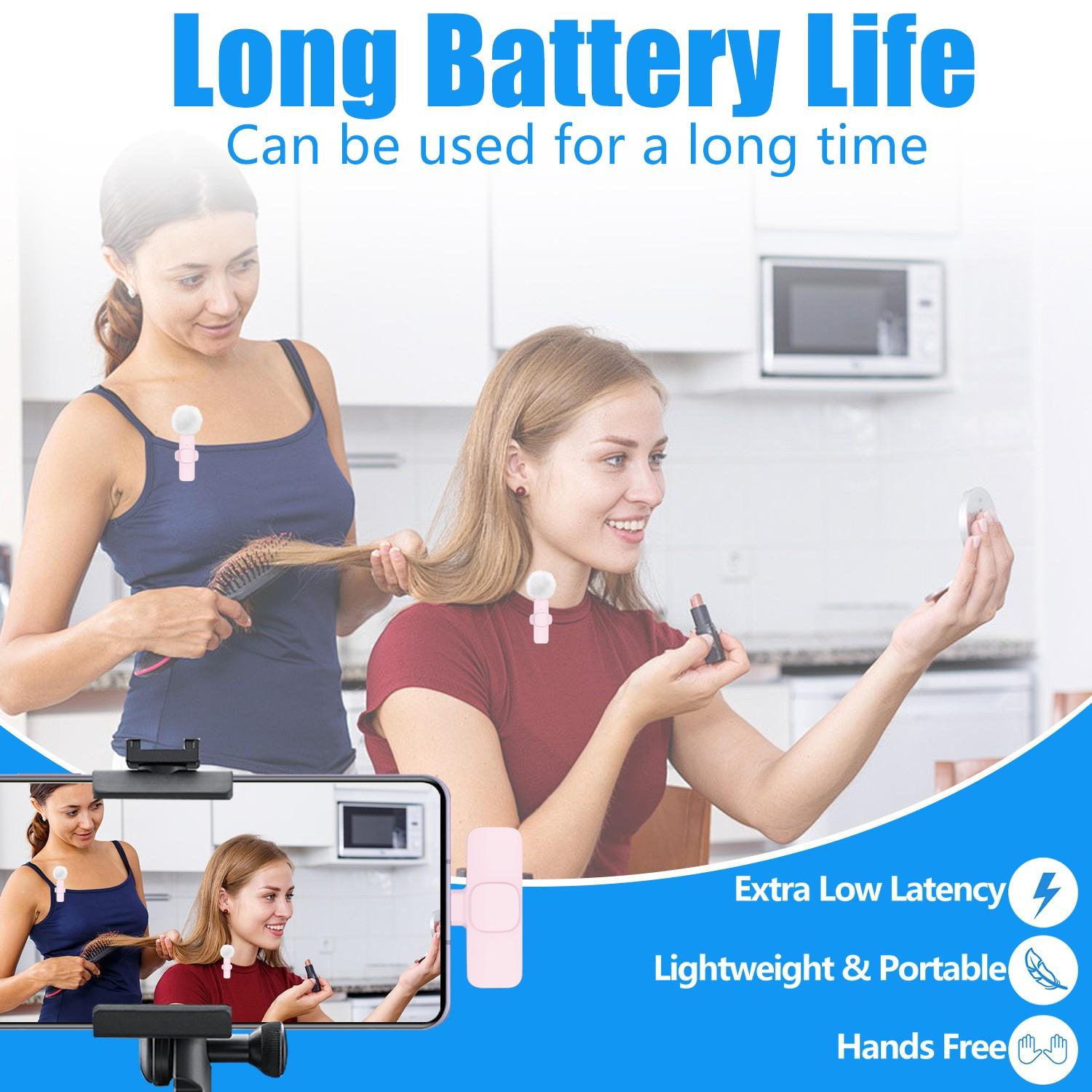 Wireless lavalier microphone for iPhone, iPad, and Android, ideal for smartphones and audio recording