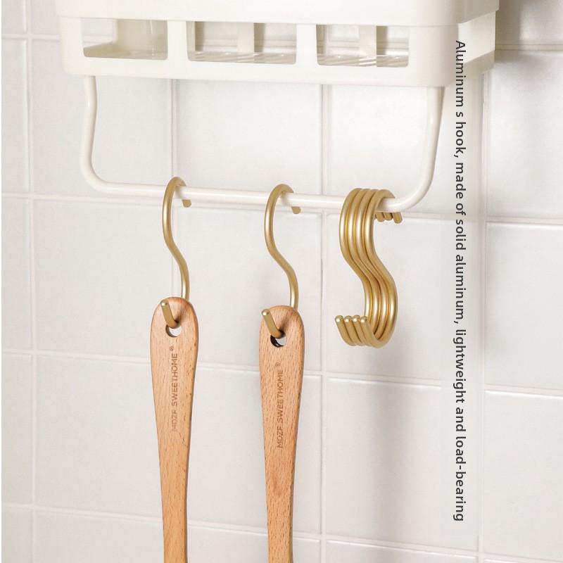 10 pcs, S-shaped hook, multi-purpose S-shaped hook for kitchen and bathroom, metal S hook, hanger aluminum alloy, multi-functional hook.