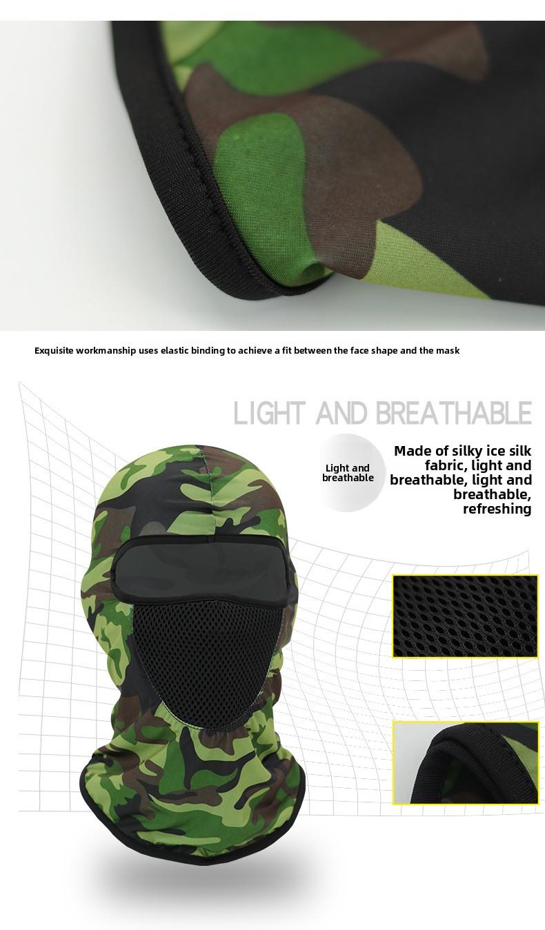 Ice silk printed hat, outdoor cycling hood, face mask, breathable liner, bicycle mask, hood hat
