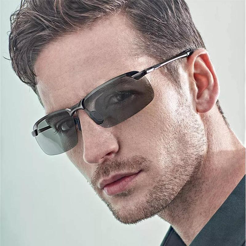 Fashionable Color Changing Glasses With Metal Frame And Color Changing Lenses, Perfect For Outdoor Activities, Vacations, Travel, Fishing, Photography Accessories For Men And Women Polarized Driving