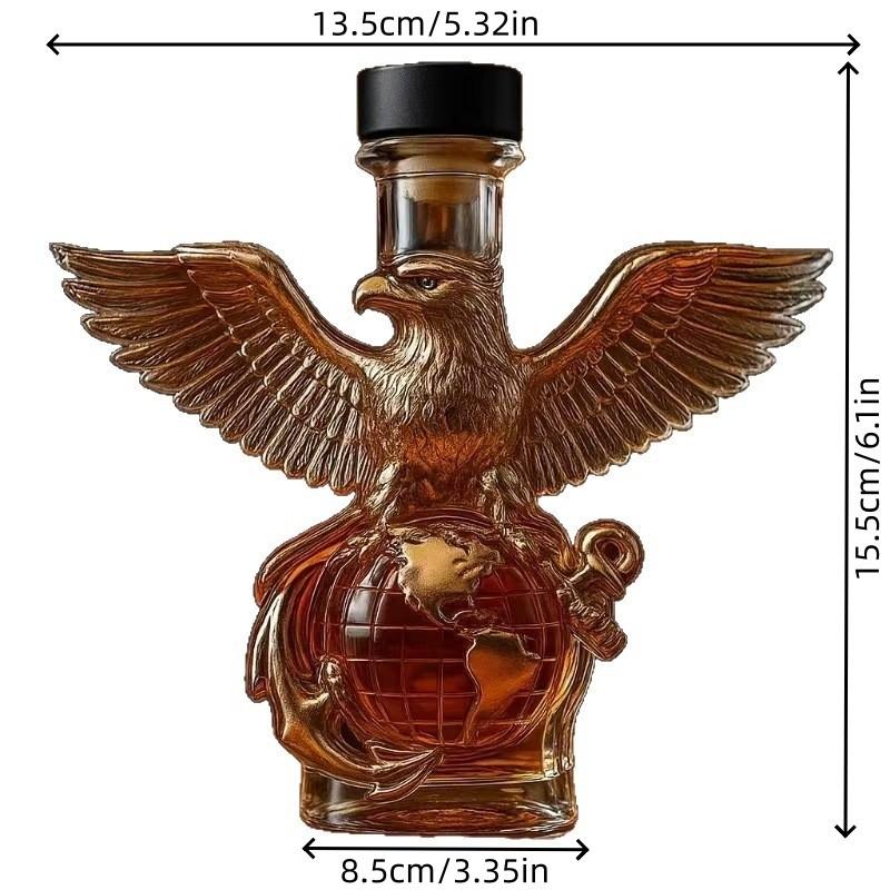 1 Count 250 Anniversary Whiskey Bottle, Whiskey Eagle Glass Decanter, US Marine Corps liquor bottle for Whiskey, Wine, Cocktails, Football Fan Gift, Home Bar Display, Home Bar Accessories, Gifts for Lovers, Dad, Husband and Boyfriend