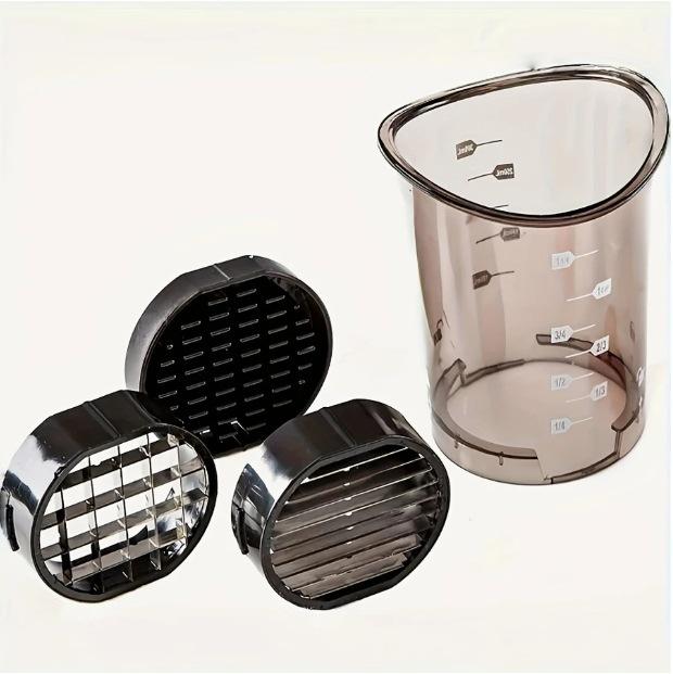 Vegetable Chopper Cup, 3-in-1 Slicer Dicer, Easy Prep Tool Perfect for Salad, Meal Prep, Camping & Home Cooking