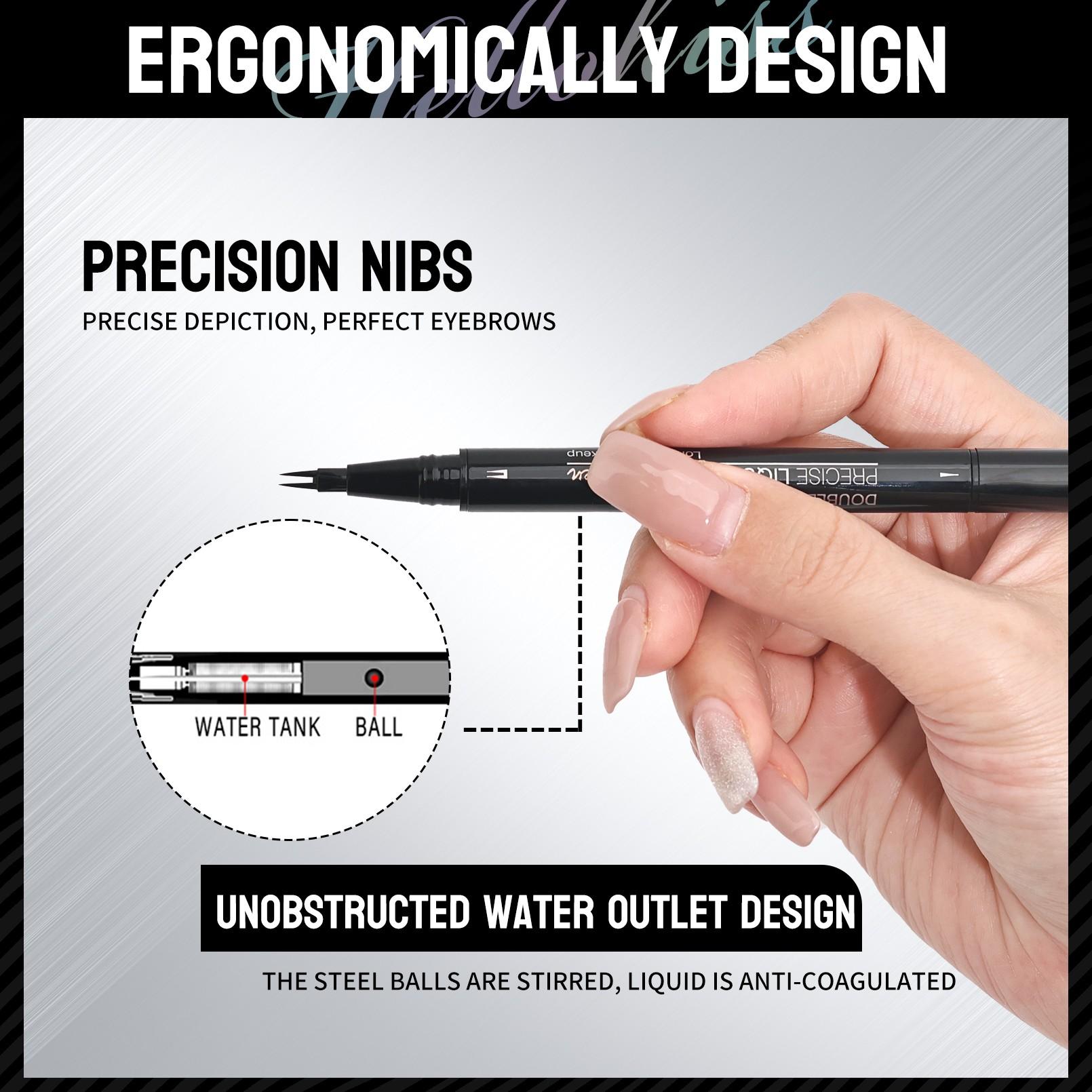 Waterproof Sweat-Proof Smudge-Free Eyebrow Pencil, Liquid Dual-Ended 2-In-1, Long-Lasting Color Lock, Perfect Gift Waterproof Sweat-Proof Smudge-Free Eyebrow Pencil, Liquid Dual-Ended 2-In-1, Long-Lasting Color Lock, Perfect Gift
