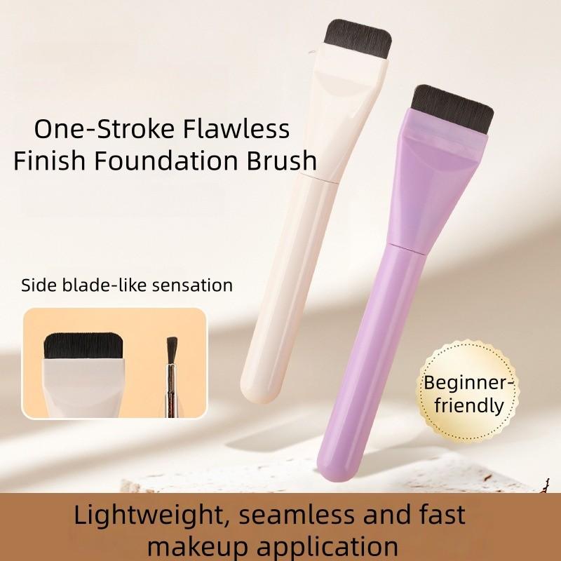 3-Pack Multi-Purpose Flat Brush Set: Makeup Blending Brush, Zero Absorption for Flawless Foundation & Streak-Free Mask Application